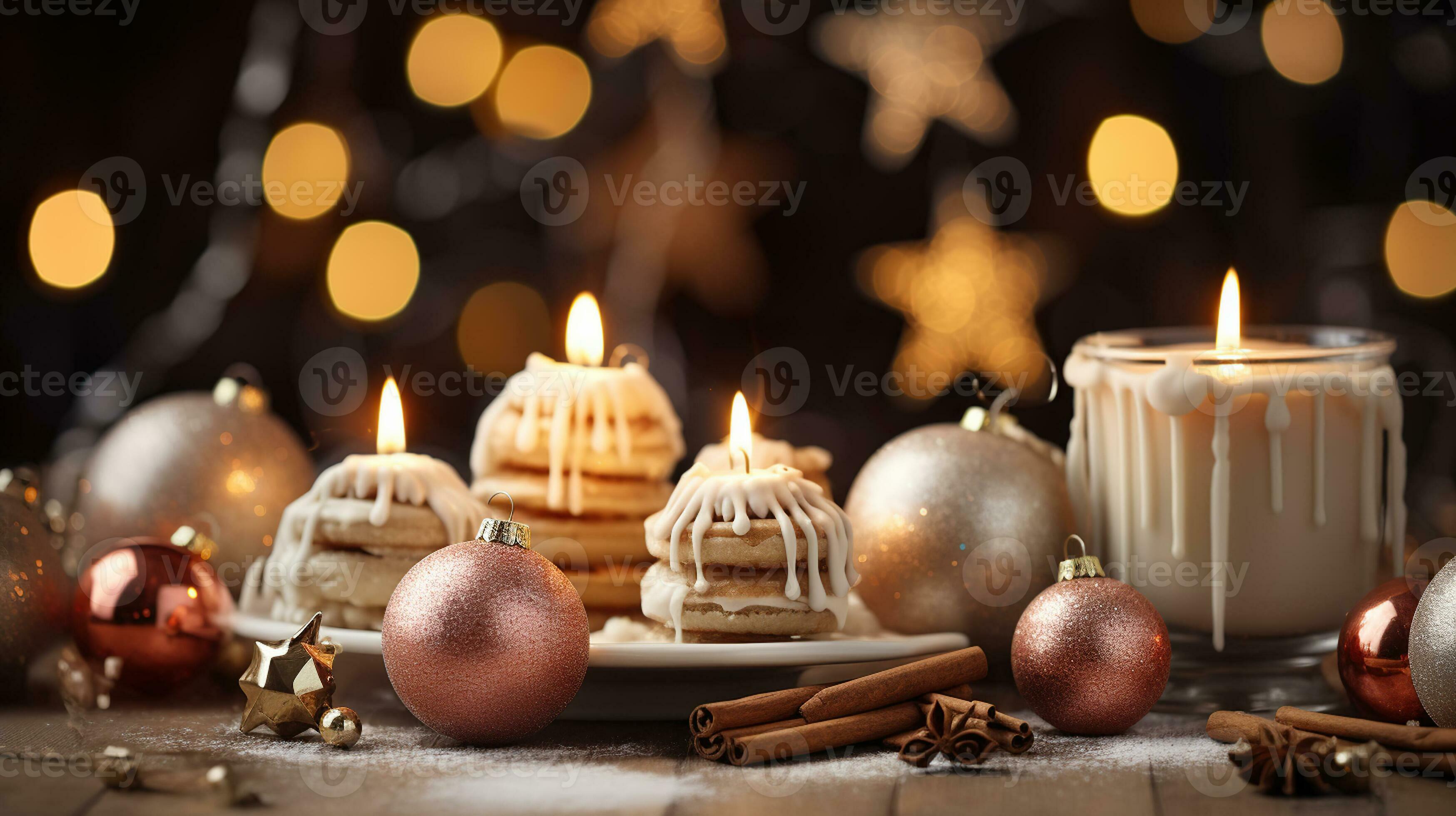 Candlelit Christmas - Transforming Spaces into Winter Wonderlands. Generative AI 32488893 Stock 