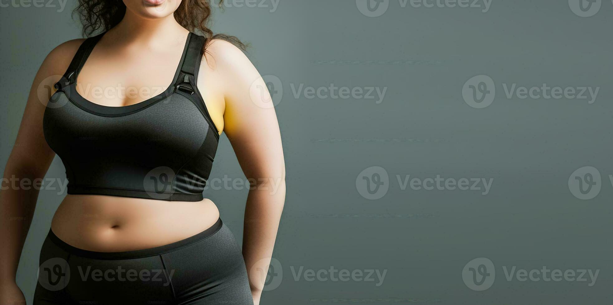 Embracing Health and Style in Plus Size Activewear. Generative AI photo