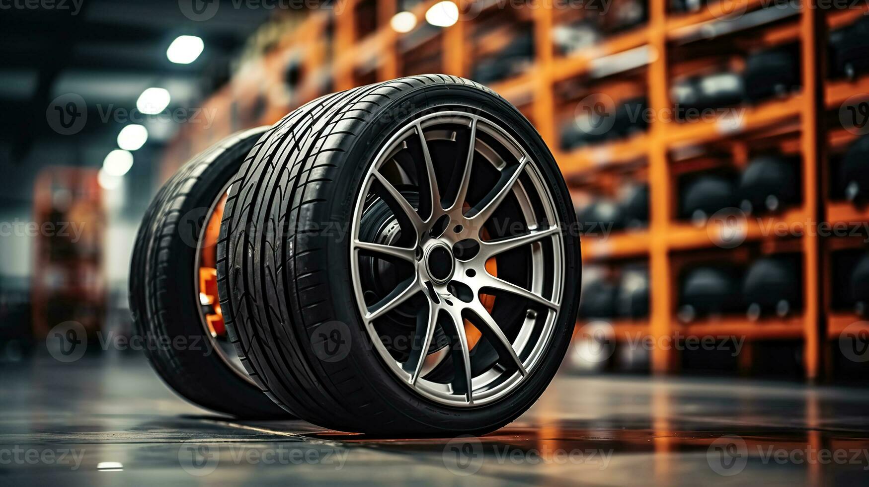 Revving Up in Style. Upgrading with New Tires and Wheels. Generative AI photo