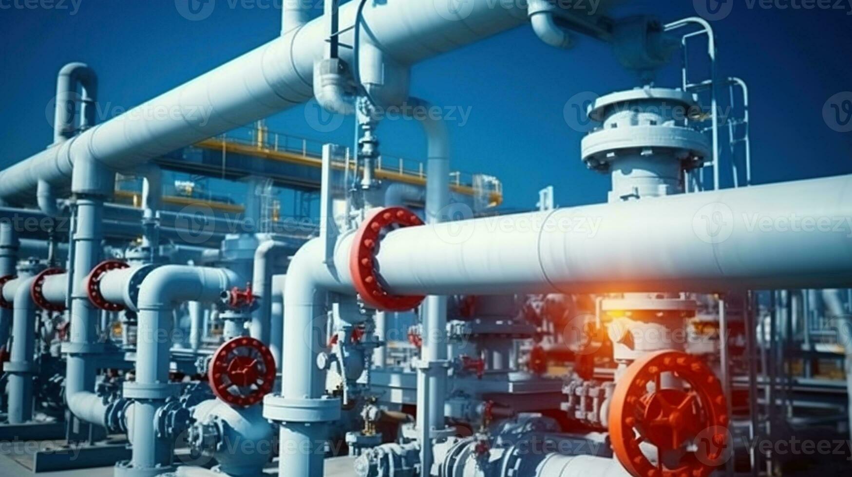 A Close Look at Oil and Gas Processing Facilities. Generative AI photo