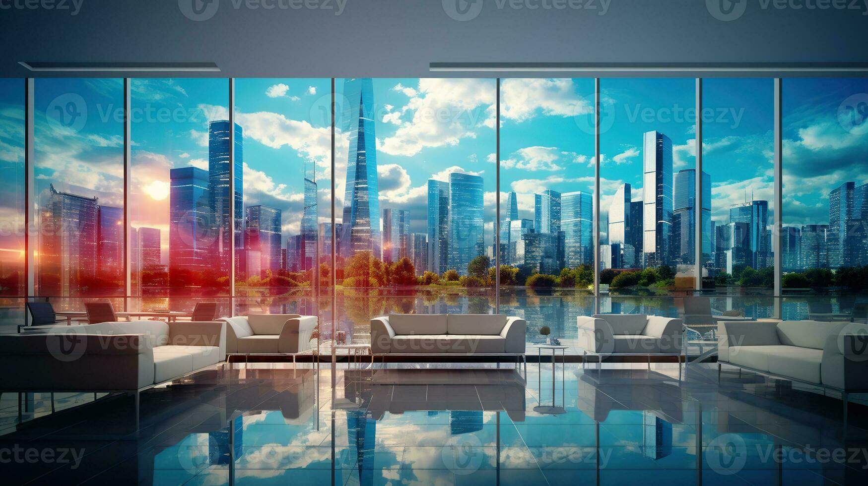Capturing the Vibrancy of a Corporate Ecosystem. Abstract business background. Generative AI photo