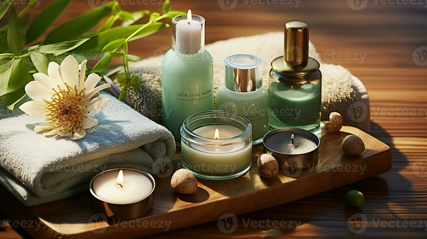 Natural Spa Cosmetics for Radiant Skin. Generative AI photo