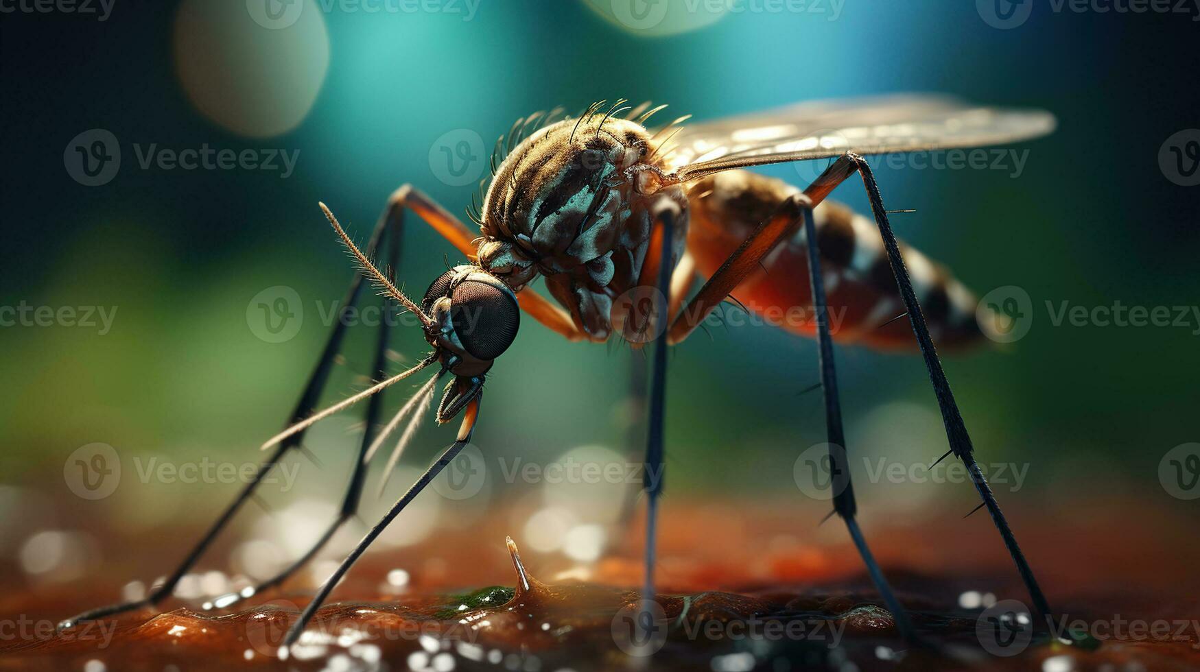 A Close-Up View of Mosquitoes. virus ecology. Generative AI photo