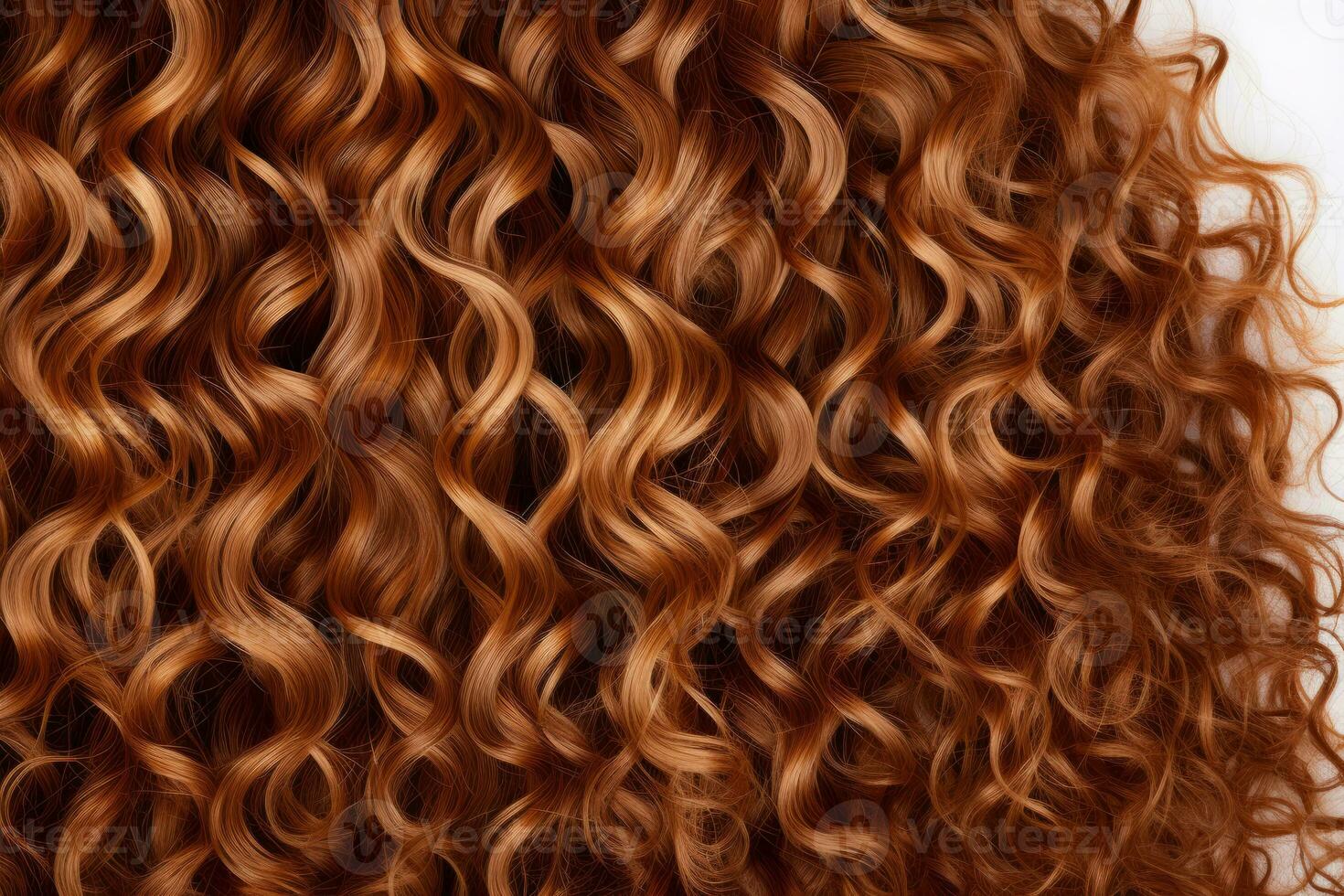 Beautiful healthy curly red hair. Professional hair care. Generative AI photo