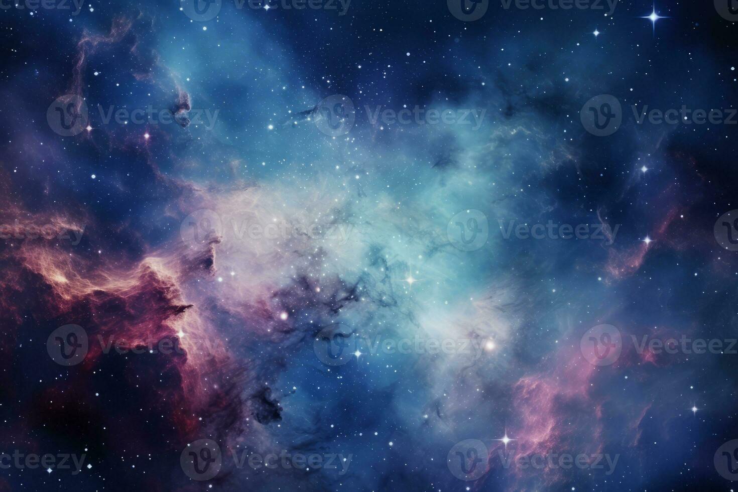 Celestial background in mesmerizing colors and patterns of a nebula in outer space. Generative AI photo