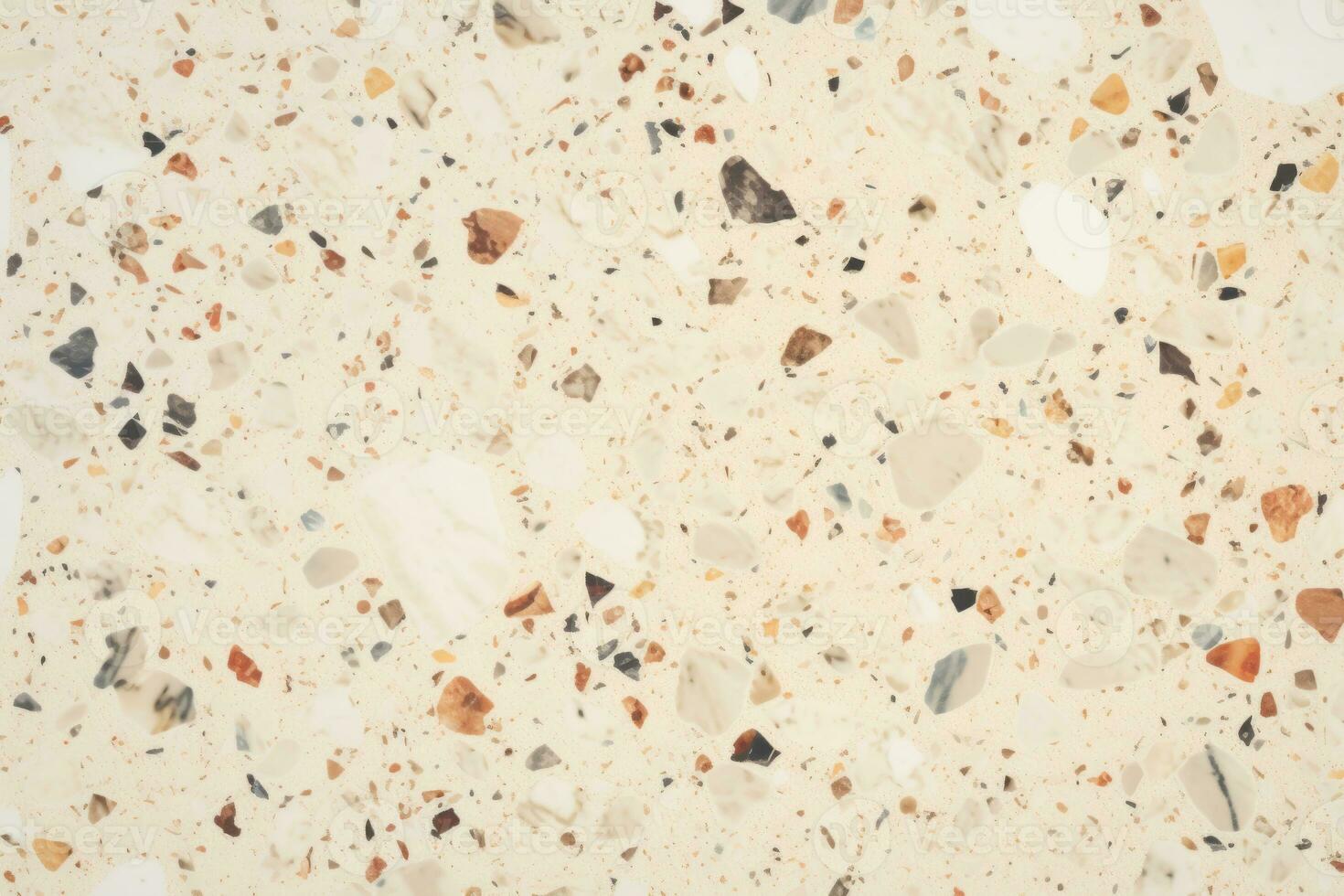 Terrazzo marble texture. Mosaic floor with natural stones. Generative AI photo