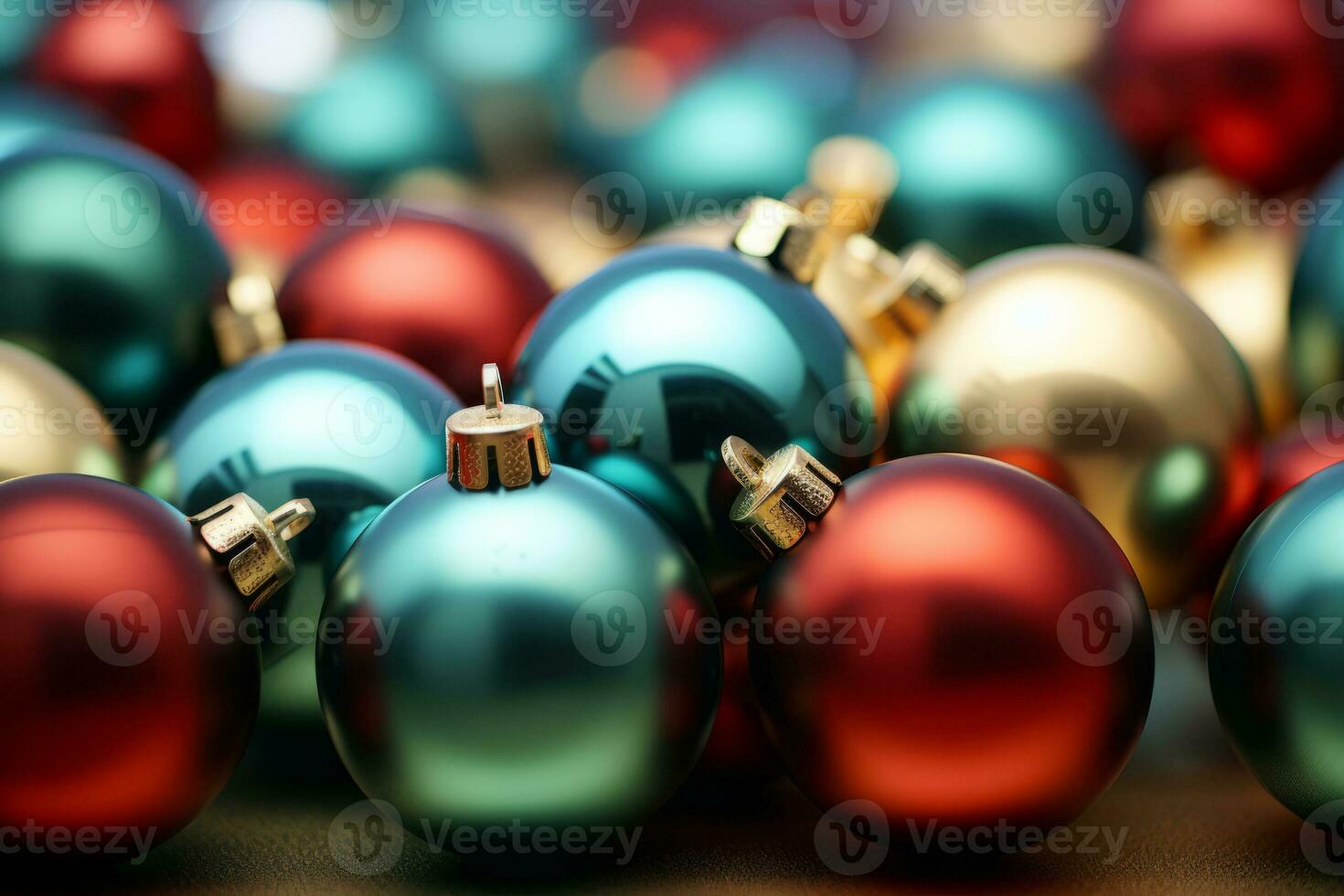Christmas balls texture. Holiday with colorful shiny brilliant christmas balls. Generative AI photo