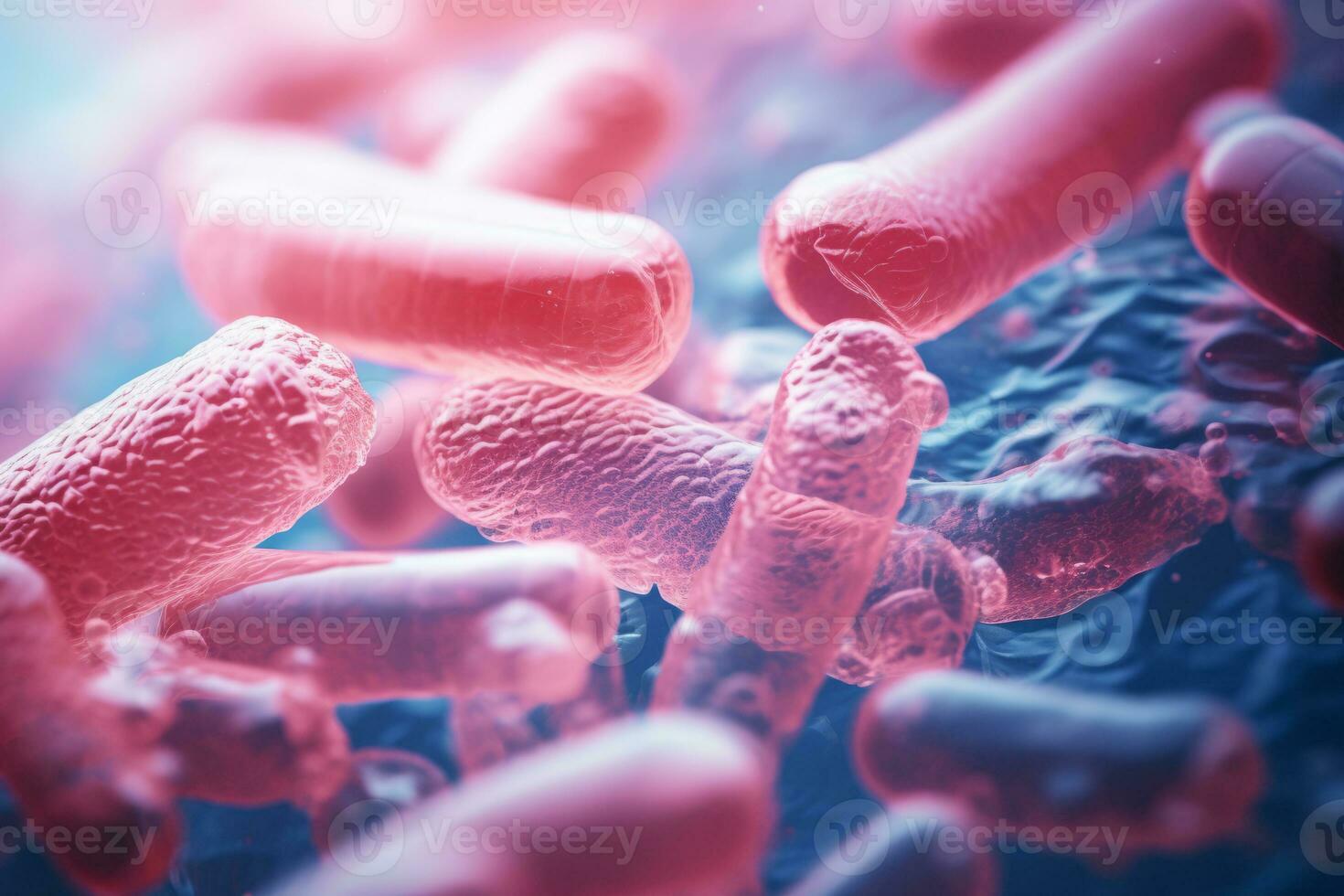 Enterobacteriaceae, gram-negative rod shaped bacteria. Generative AI photo