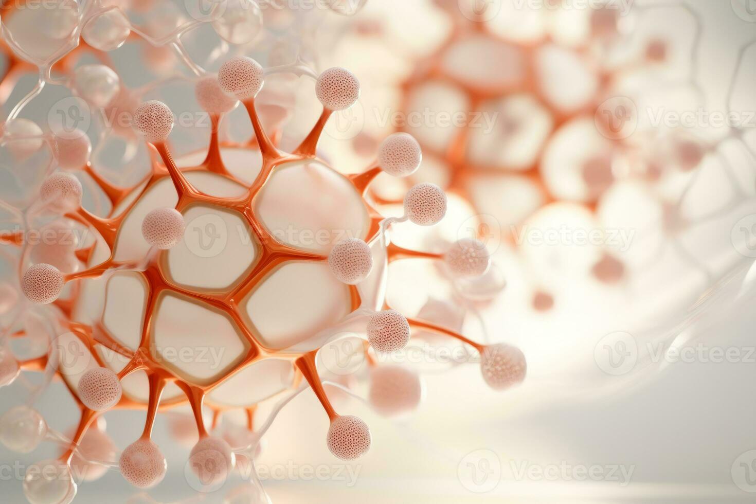 Virus molecule model with beautiful structure on a light background. Generative AI photo