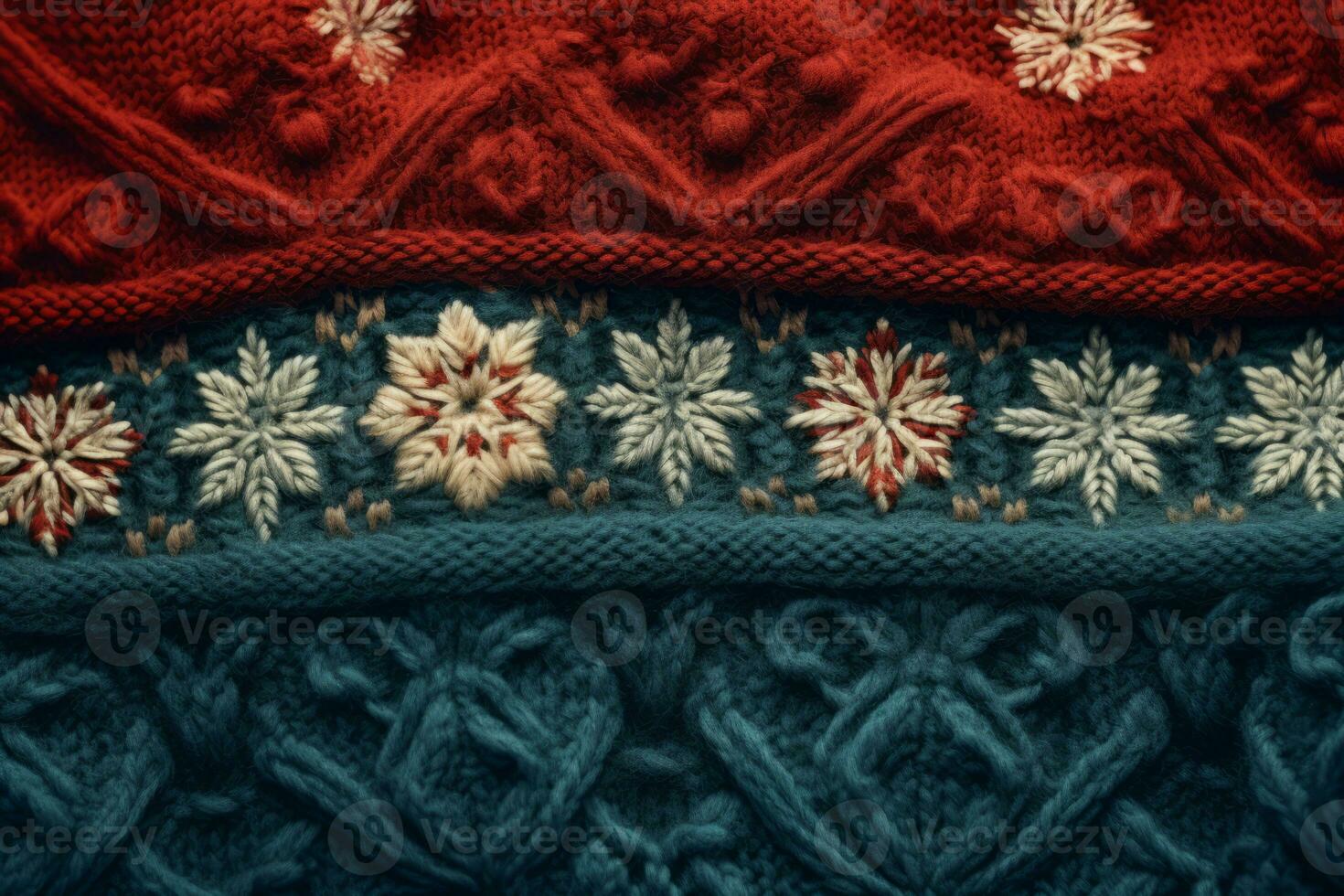 Christmas knitted winter sweater with pattern. Generative AI photo