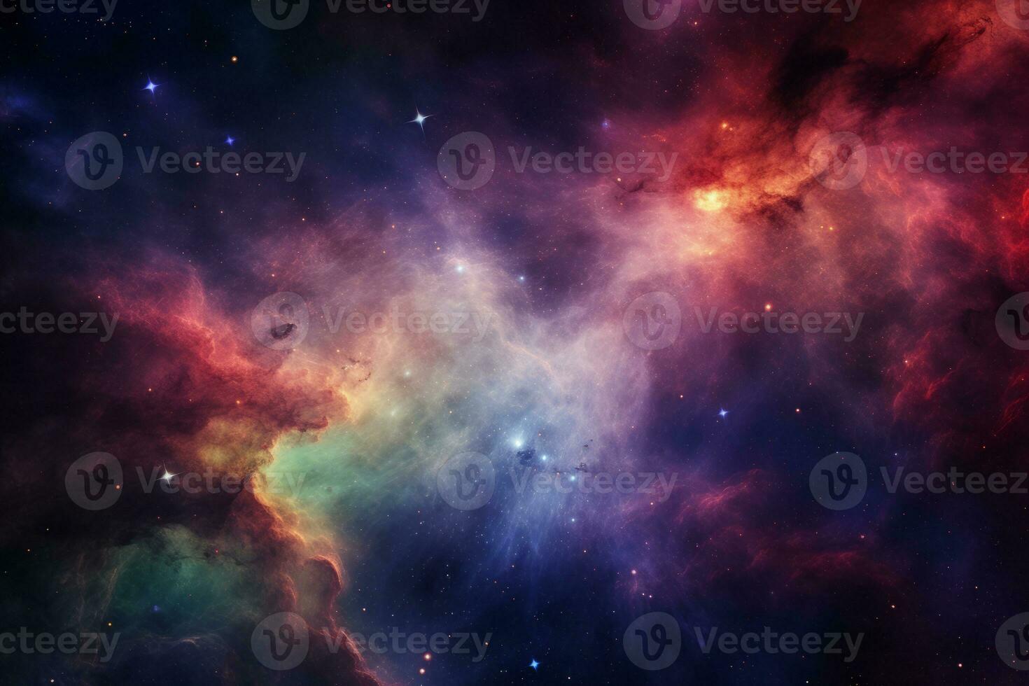 Celestial background in mesmerizing colors and patterns of a nebula in outer space. Generative AI photo