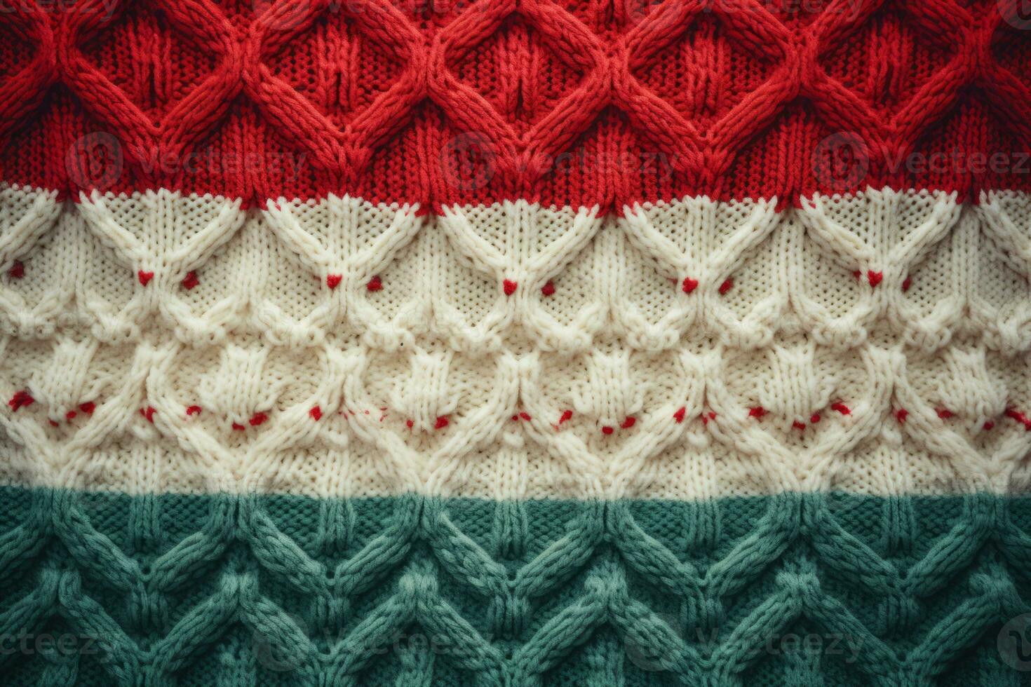 Retro handmade Christmas sweater knit texture. Generative AI photo