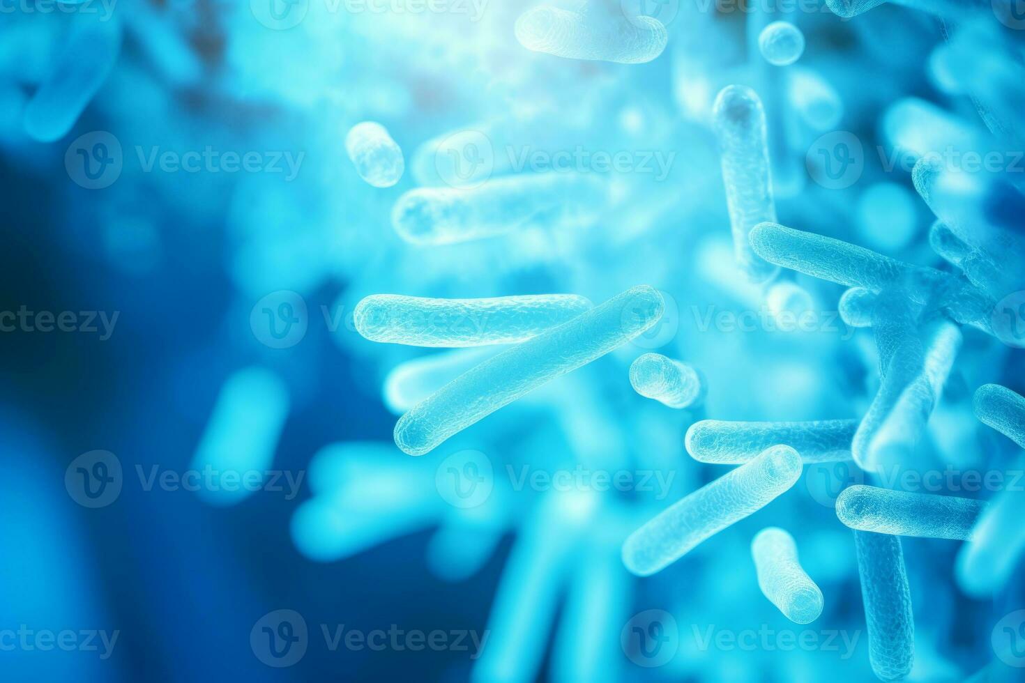 Bacillus bacteria. Bacterial infection as a microscopic background. Dangerous disease strain case. Generative AI photo