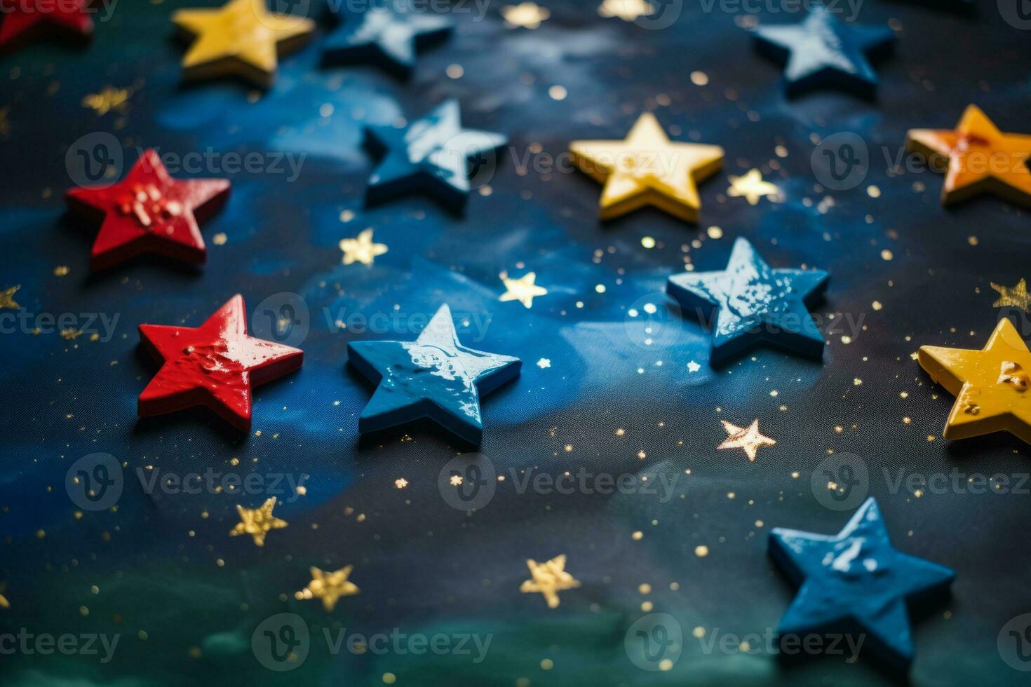 Festive elegant abstract background with stars. Generative AI photo