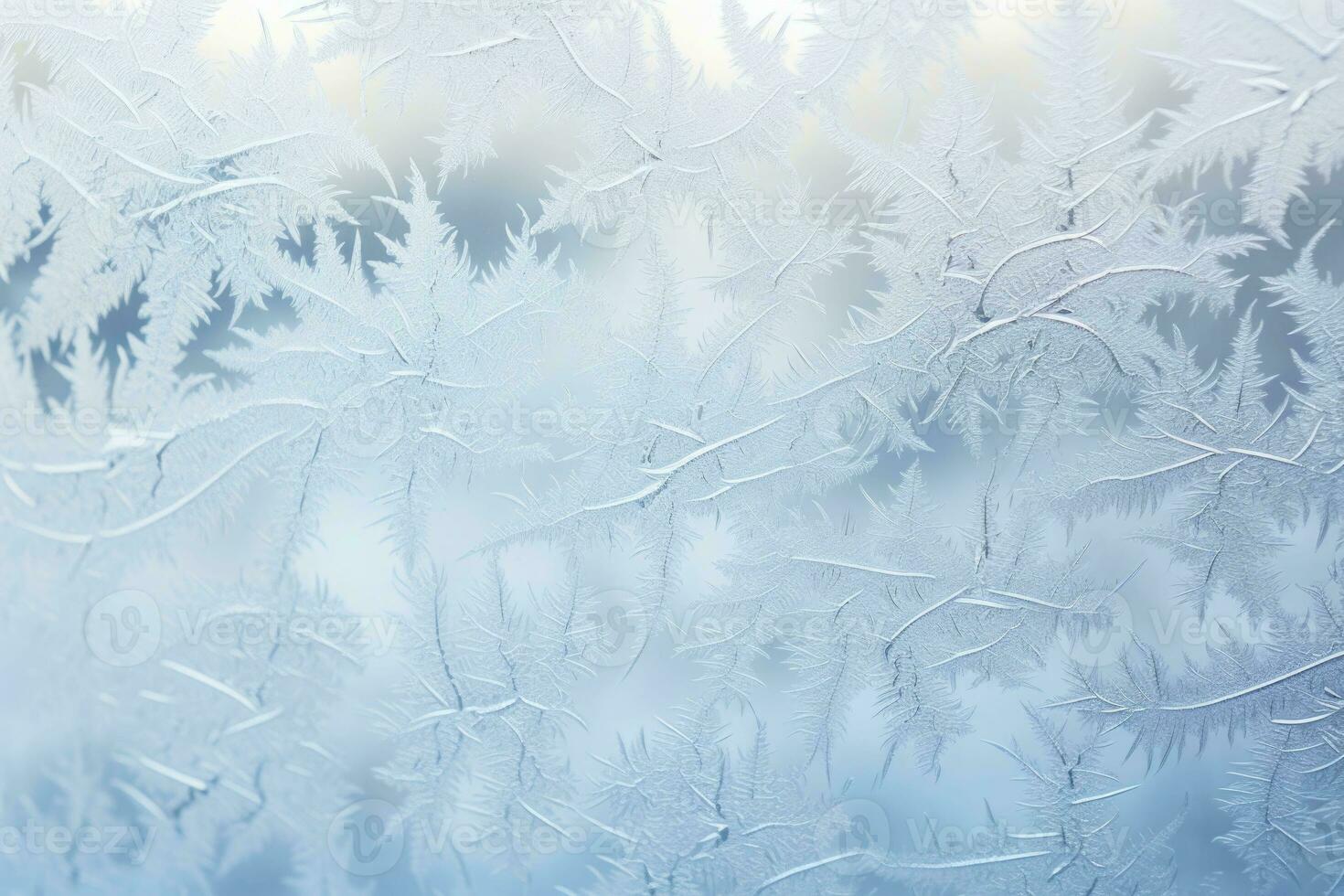 A frost pattern on a windowpane. Ice crystals or cold winter background. Generative AI photo