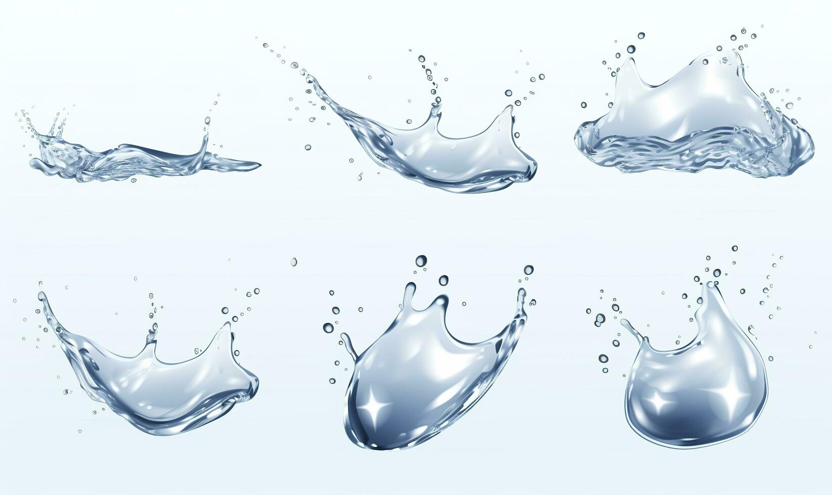The water crown splashes with drops.Generative AI photo