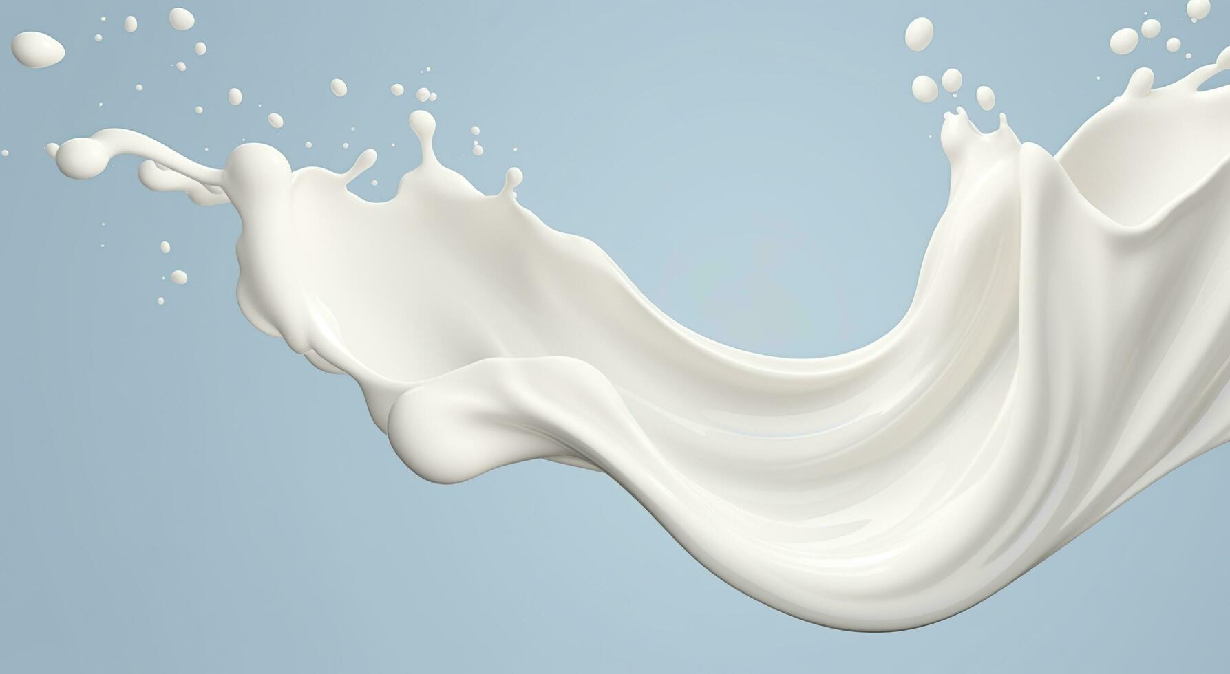 White milk splash isolated on background, liquid or Yogurt splash,  3d illustration. Generative AI photo