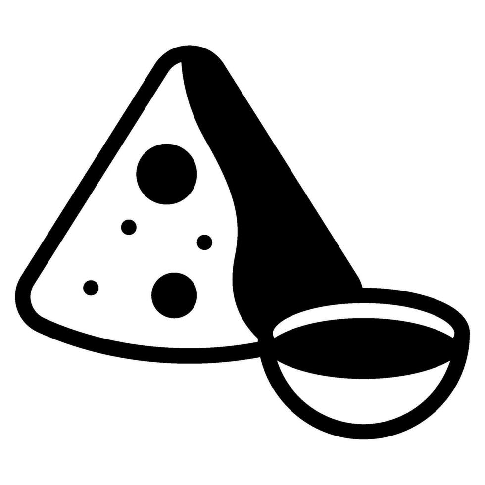 rápido comida samosa icono vector