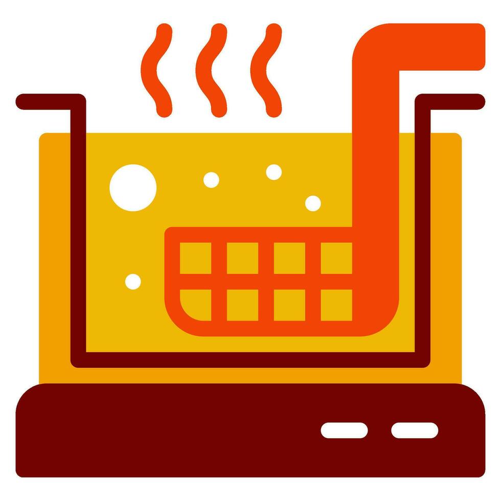 fast food deep fryer icon vector