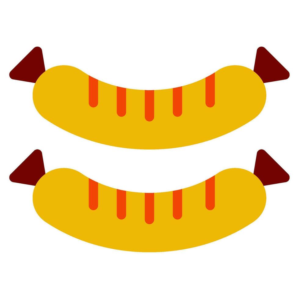 fast food sausage icon vector