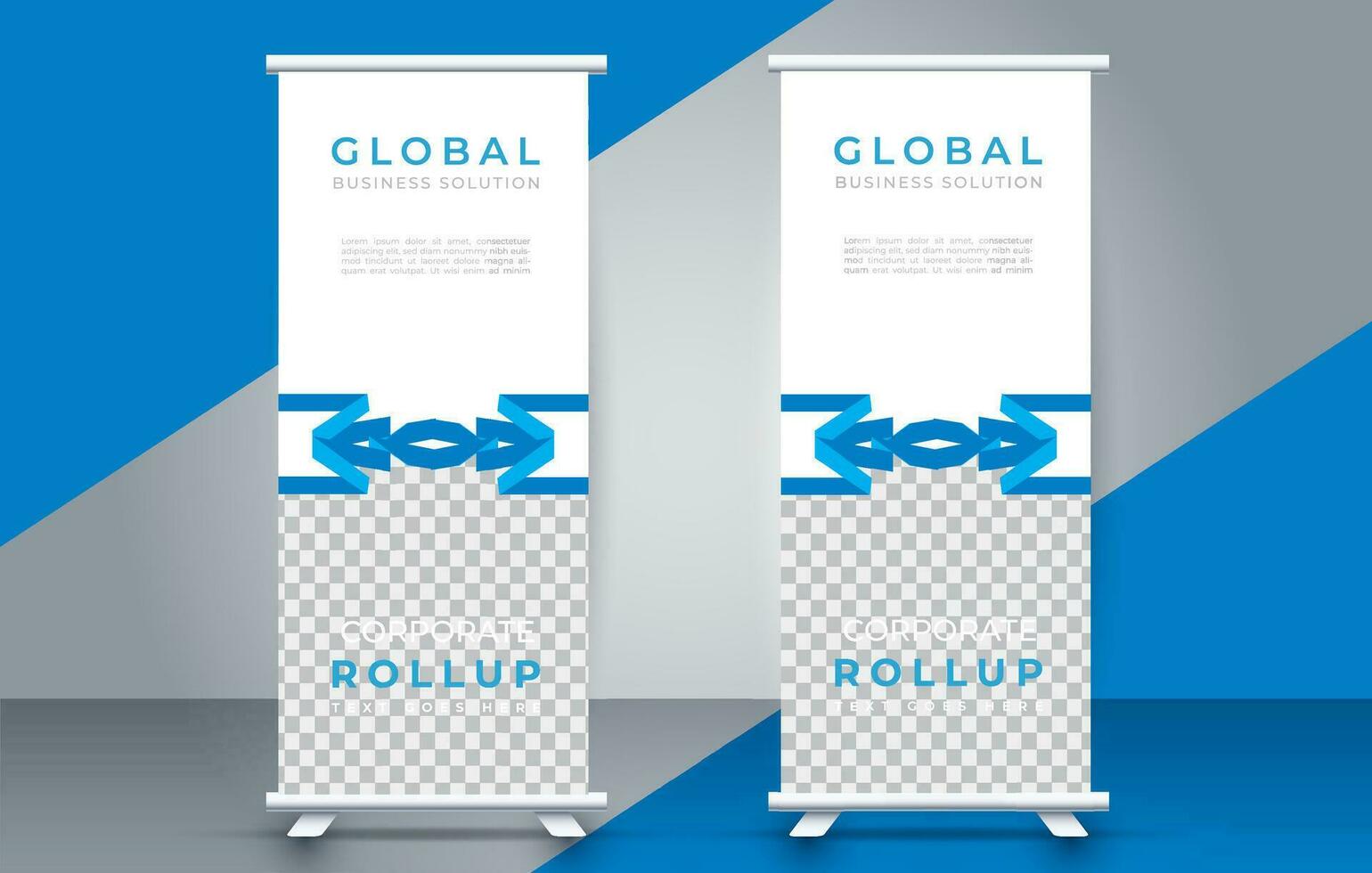 Modern roll up banner design template. flyer. pull up. presentation. brochure. poster. advertisement. print media vector