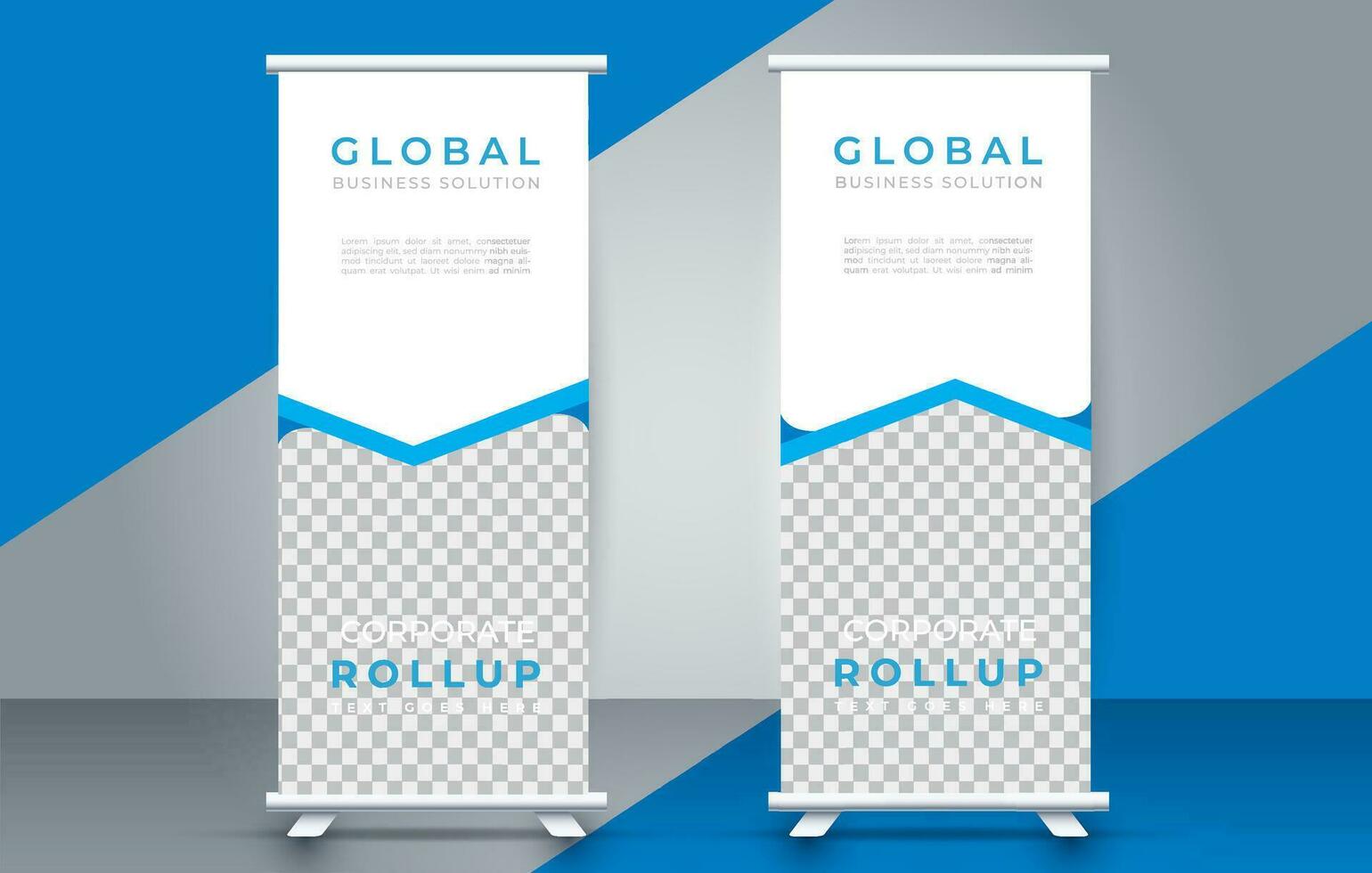 Modern roll up banner design template. flyer. pull up. presentation. brochure. poster. advertisement. print media vector