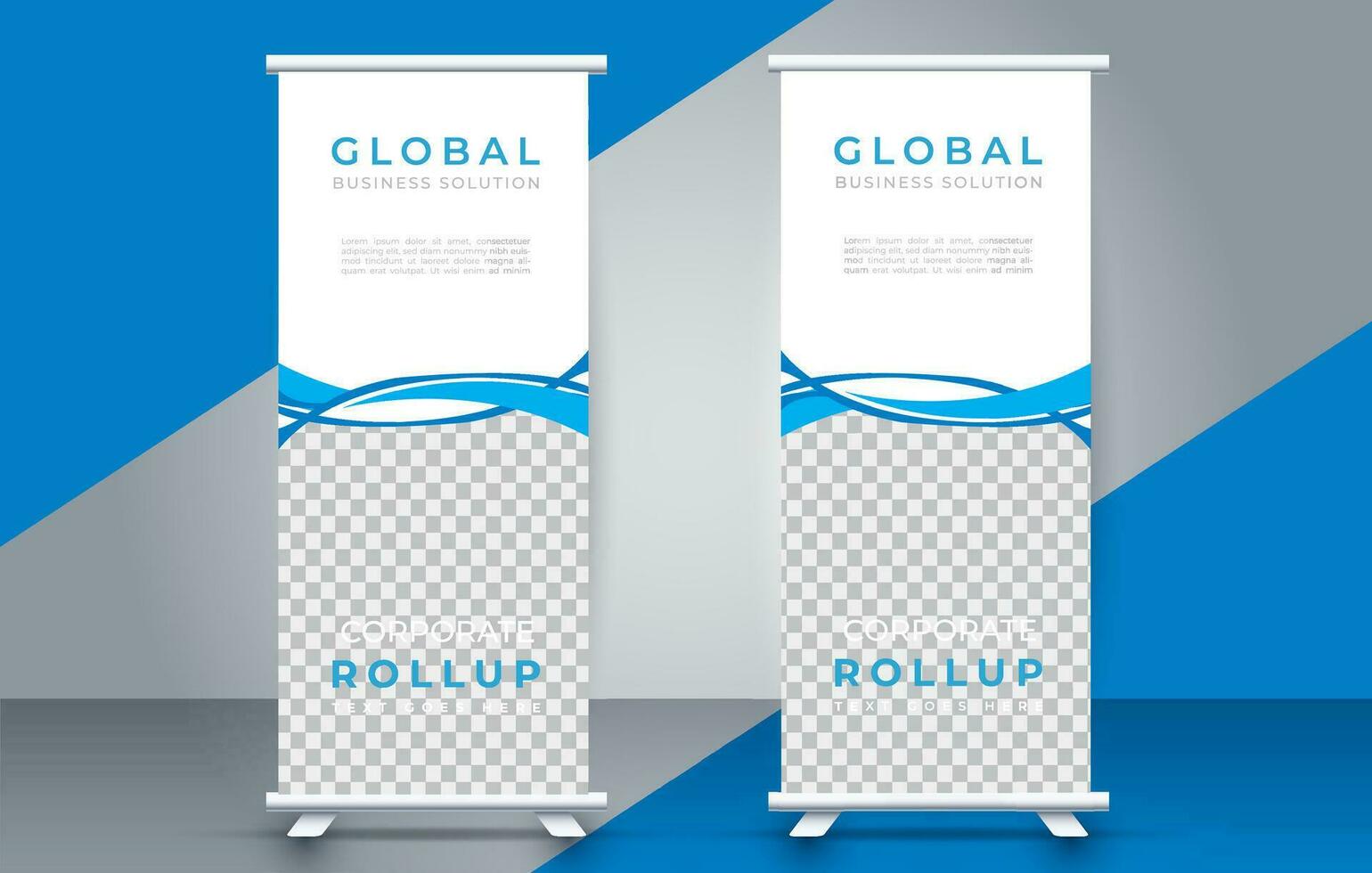 Modern roll up banner design template. flyer. pull up. presentation. brochure. poster. advertisement. print media vector