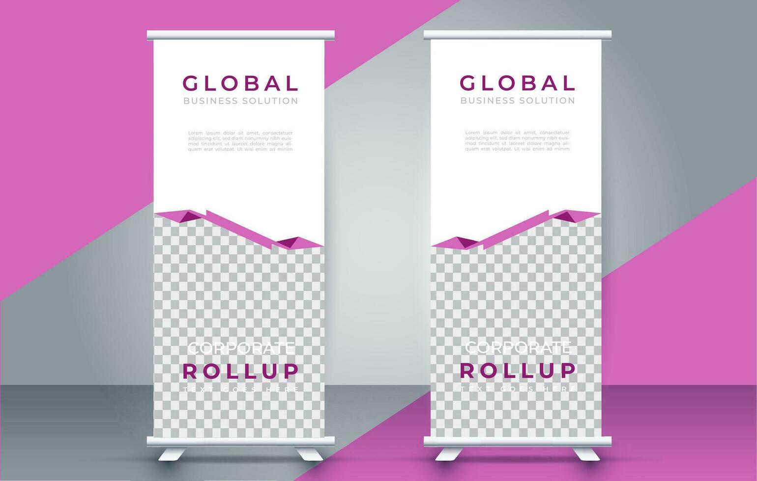 Modern roll up banner design template. flyer. pull up. presentation. brochure. poster. advertisement. print media vector