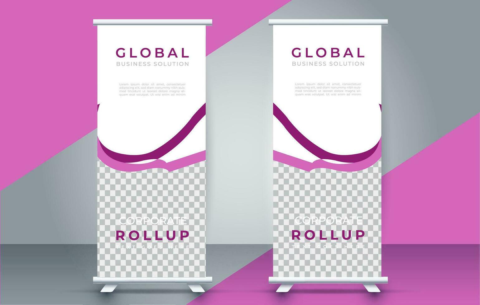 Modern roll up banner design template. flyer. pull up. presentation. brochure. poster. advertisement. print media vector