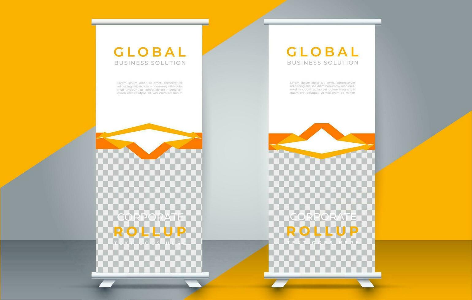 Modern roll up banner design template. flyer. pull up. presentation. brochure. poster. advertisement. print media vector