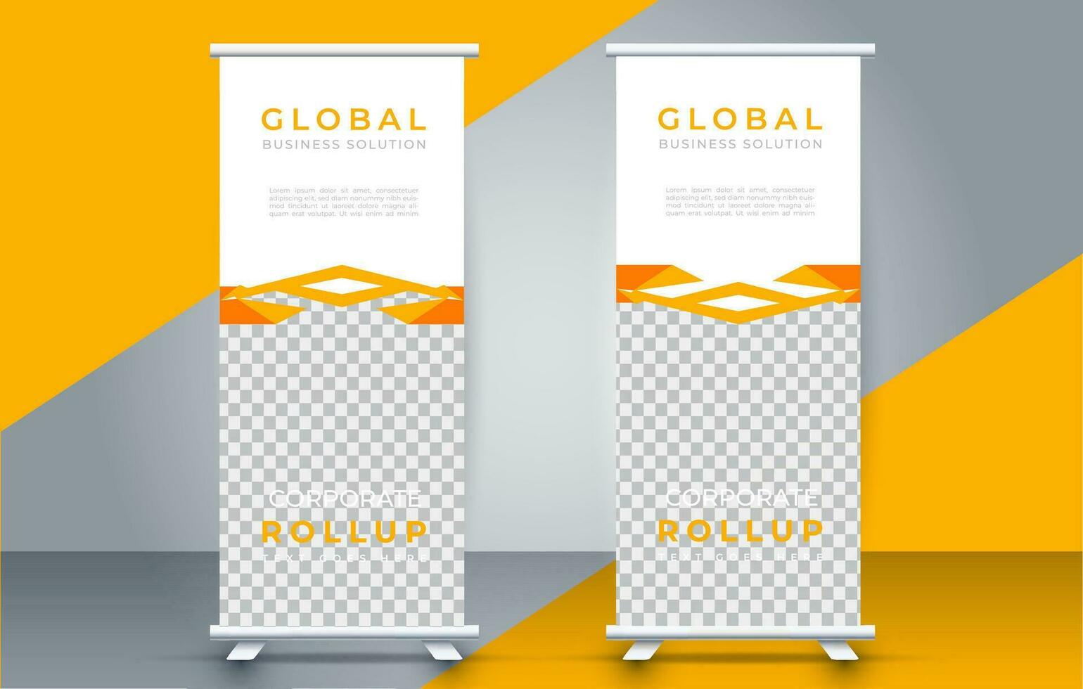 Modern roll up banner design template. flyer. pull up. presentation. brochure. poster. advertisement. print media vector