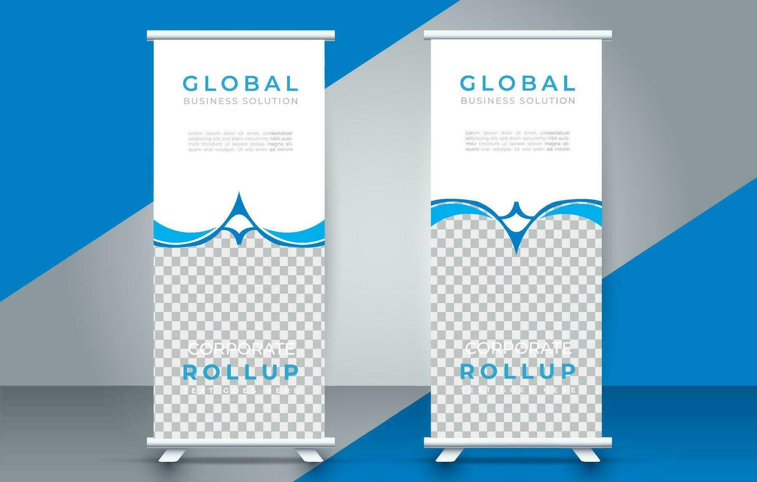 Modern roll up banner design template. flyer. pull up. presentation. brochure. poster. advertisement. print media vector