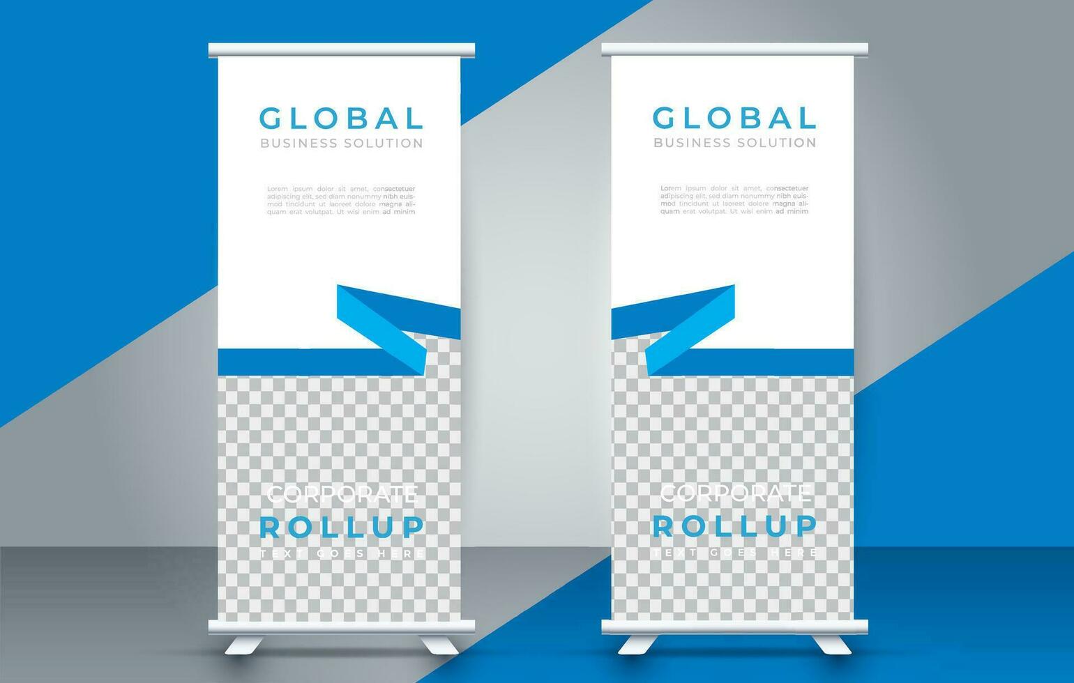 Modern roll up banner design template. flyer. pull up. presentation. brochure. poster. advertisement. print media vector