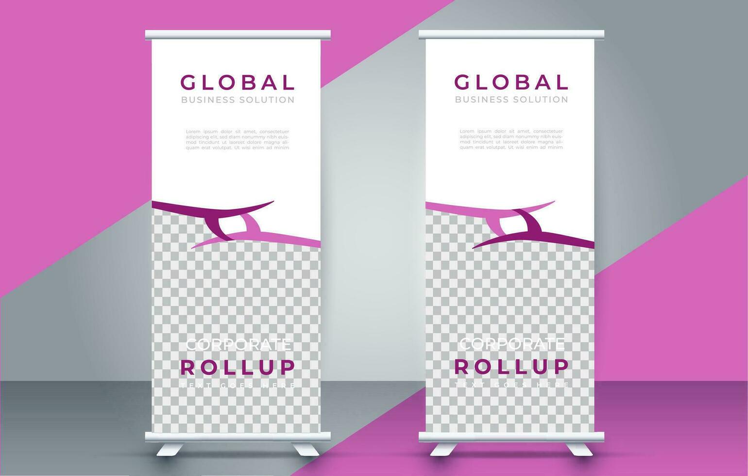 Modern roll up banner design template. flyer. pull up. presentation. brochure. poster. advertisement. print media vector