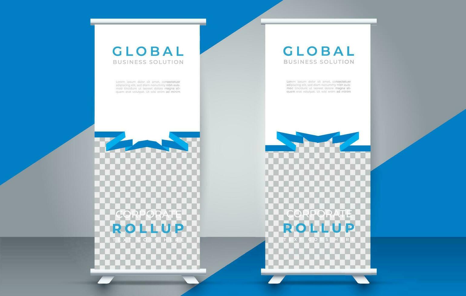 Modern roll up banner design template. flyer. pull up. presentation. brochure. poster. advertisement. print media vector