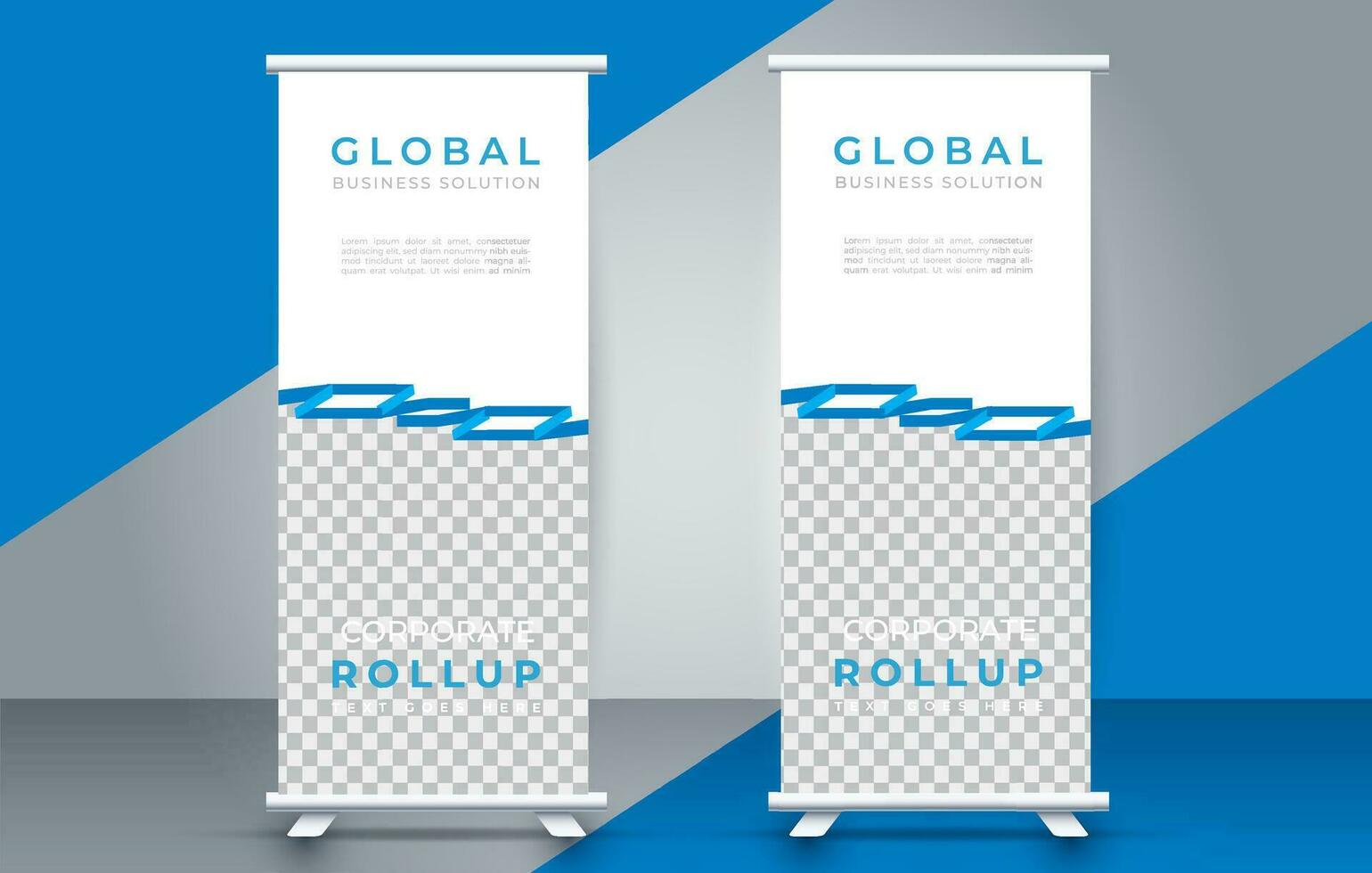 Modern roll up banner design template. flyer. pull up. presentation. brochure. poster. advertisement. print media vector