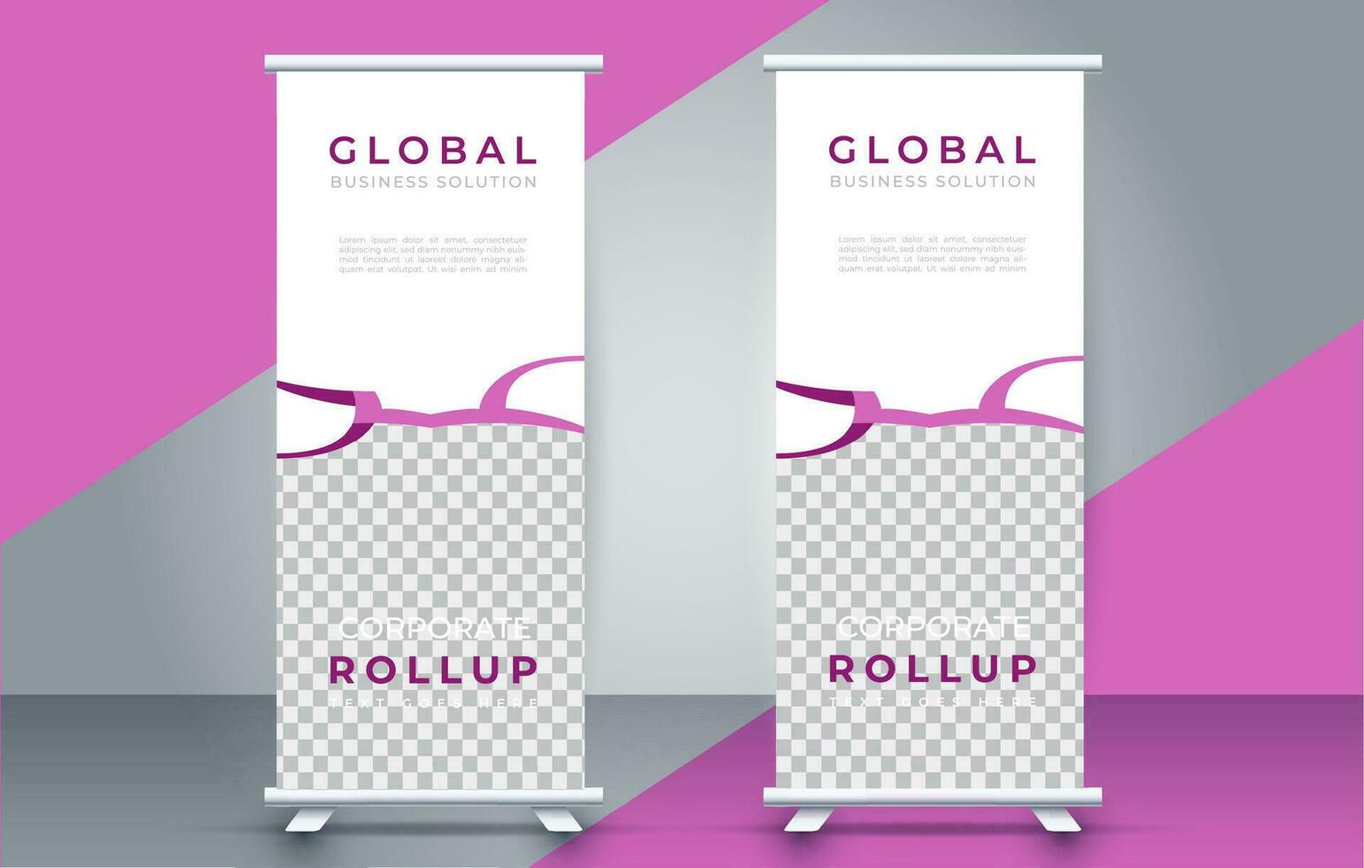 Modern roll up banner design template. flyer. pull up. presentation. brochure. poster. advertisement. print media vector