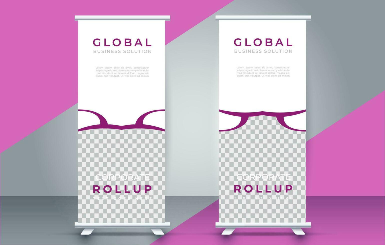 Modern roll up banner design template. flyer. pull up. presentation. brochure. poster. advertisement. print media vector