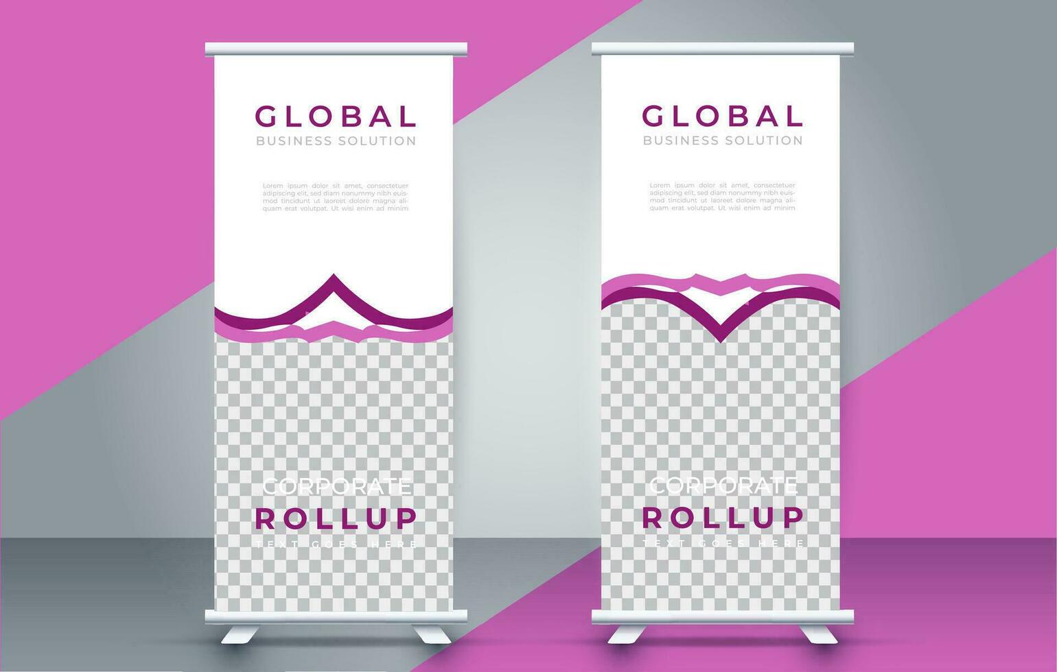 Modern roll up banner design template. flyer. pull up. presentation. brochure. poster. advertisement. print media vector