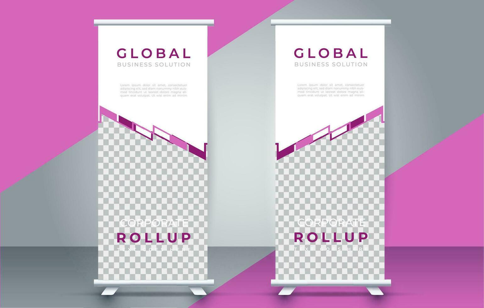 Modern roll up banner design template. flyer. pull up. presentation. brochure. poster. advertisement. print media vector