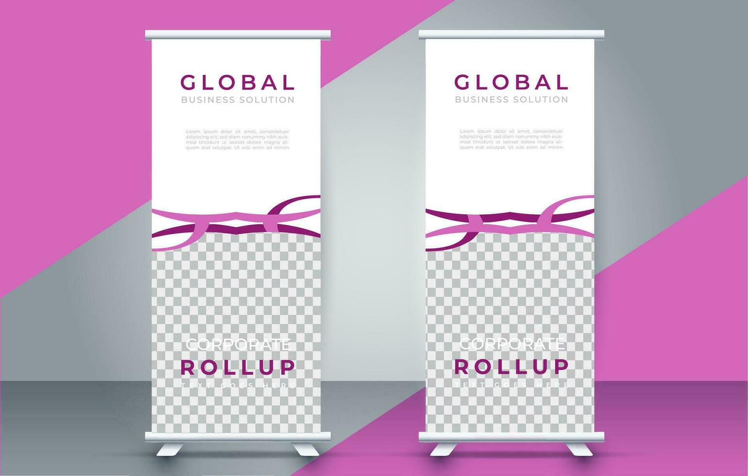 Modern roll up banner design template. flyer. pull up. presentation. brochure. poster. advertisement. print media vector