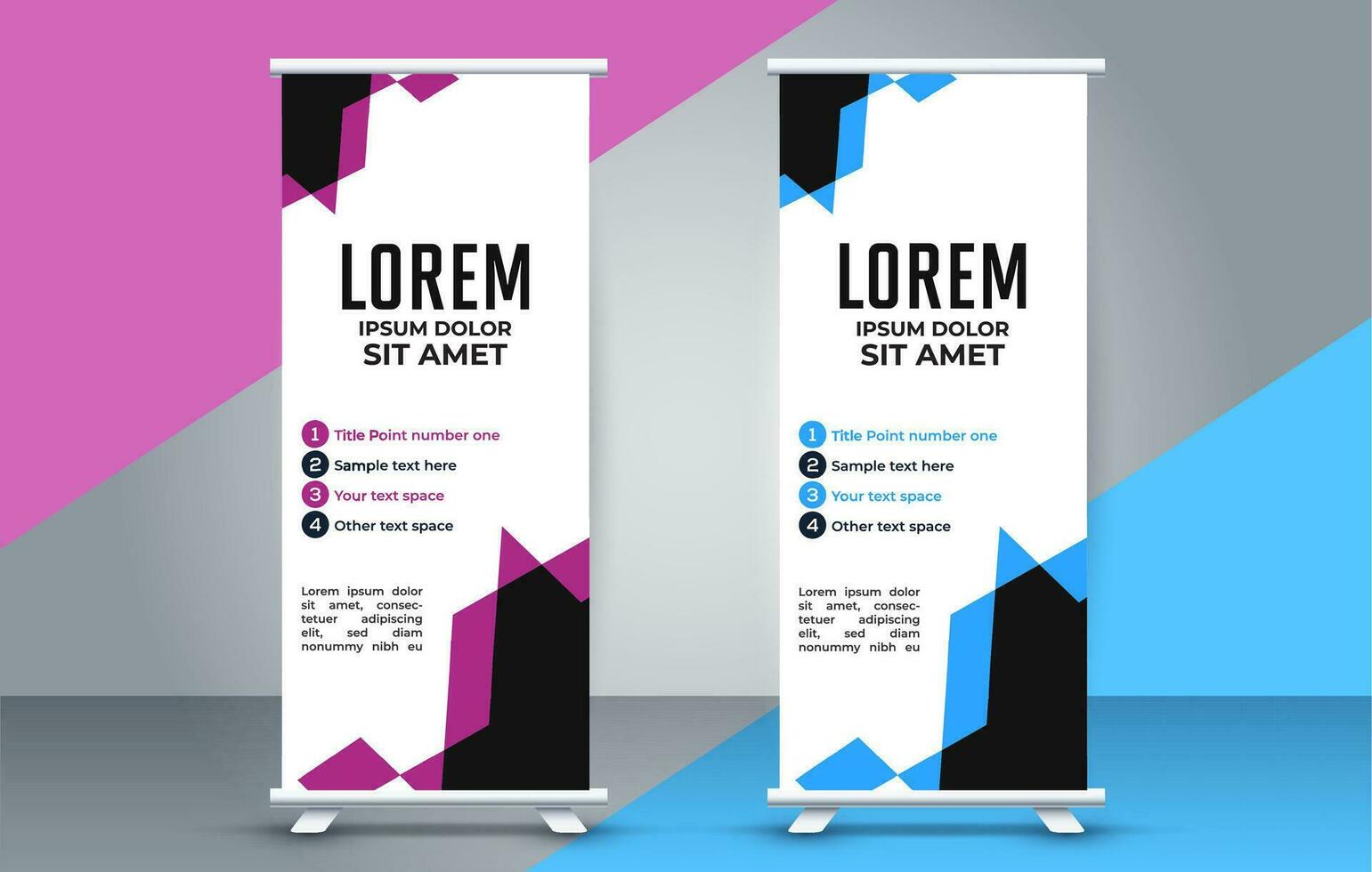 professional business roll up display standee template design vector