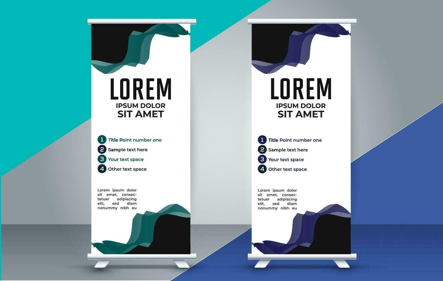 professional business roll up display standee template design vector