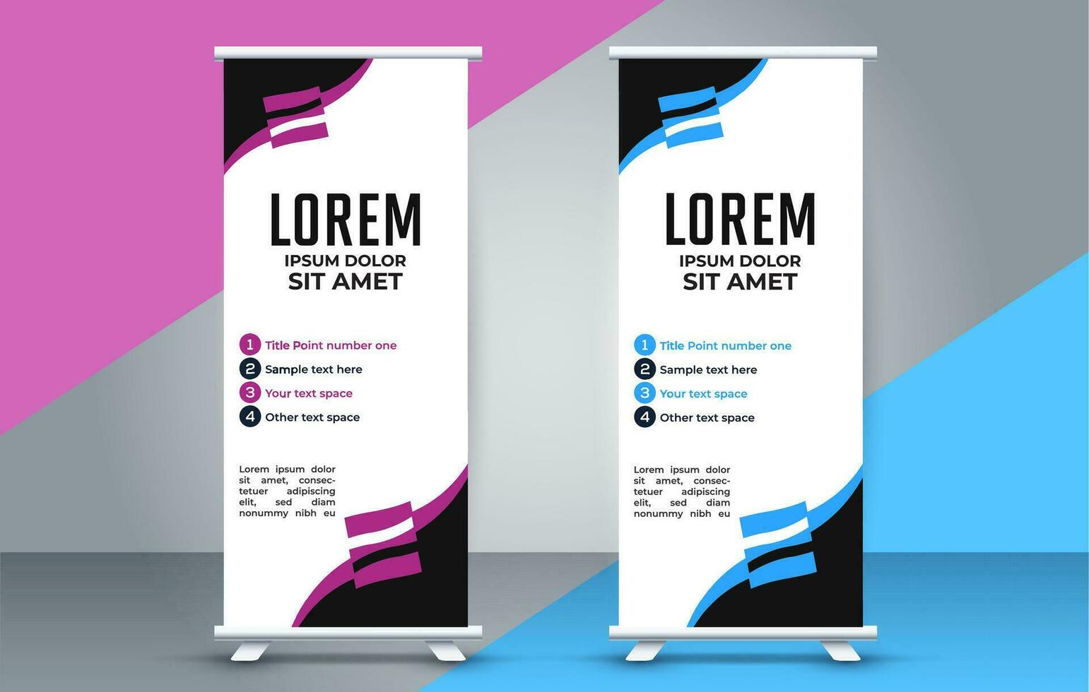 professional business roll up display standee template design vector