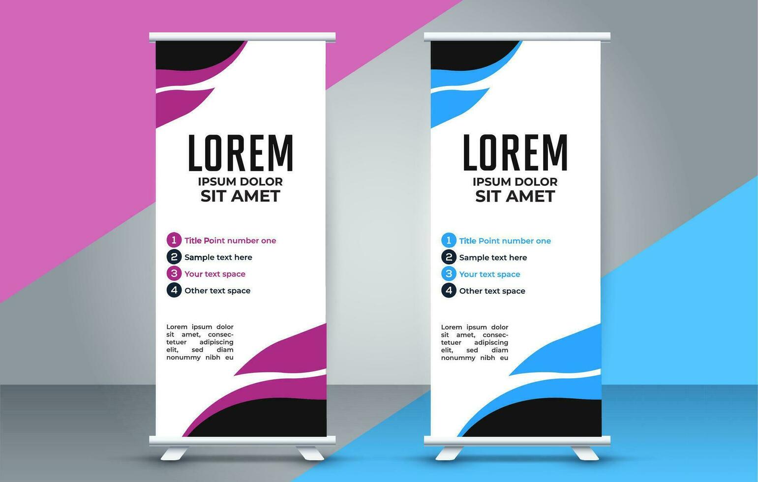 professional business roll up display standee template design vector