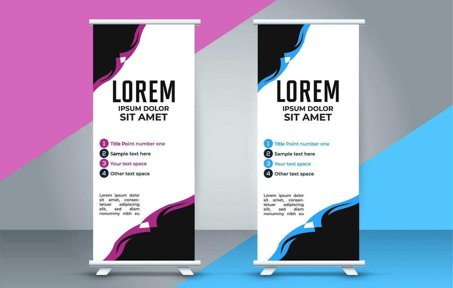 professional business roll up display standee template design vector