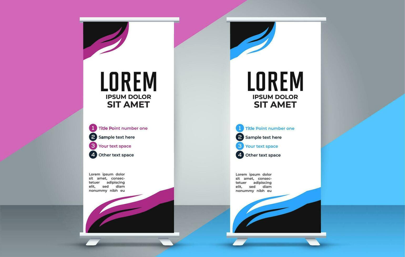 professional business roll up display standee template design vector