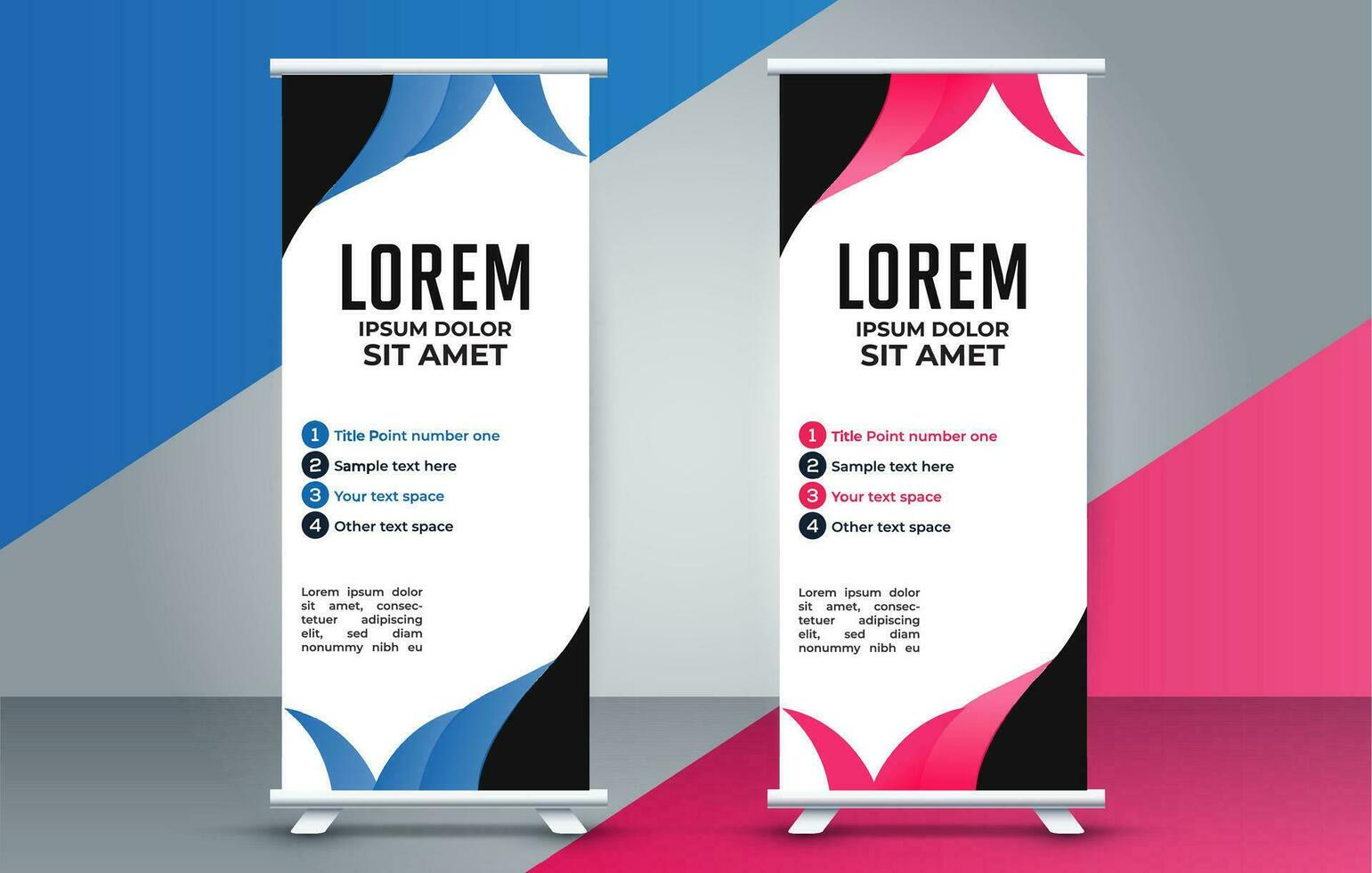 professional business roll up display standee template design vector