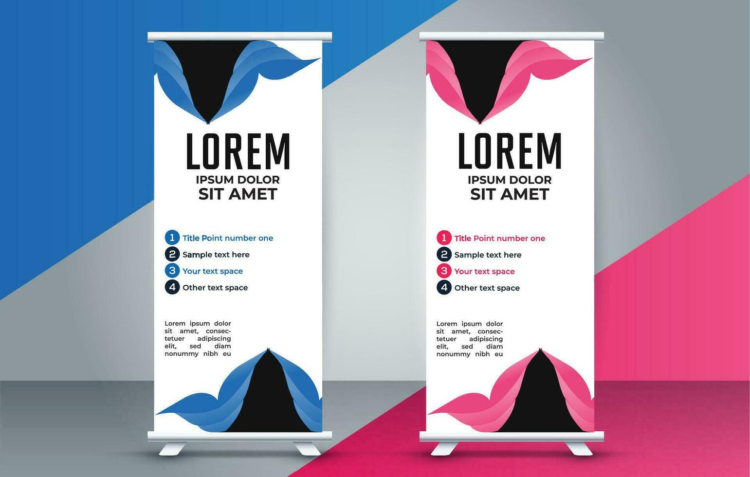 professional business roll up display standee template design vector