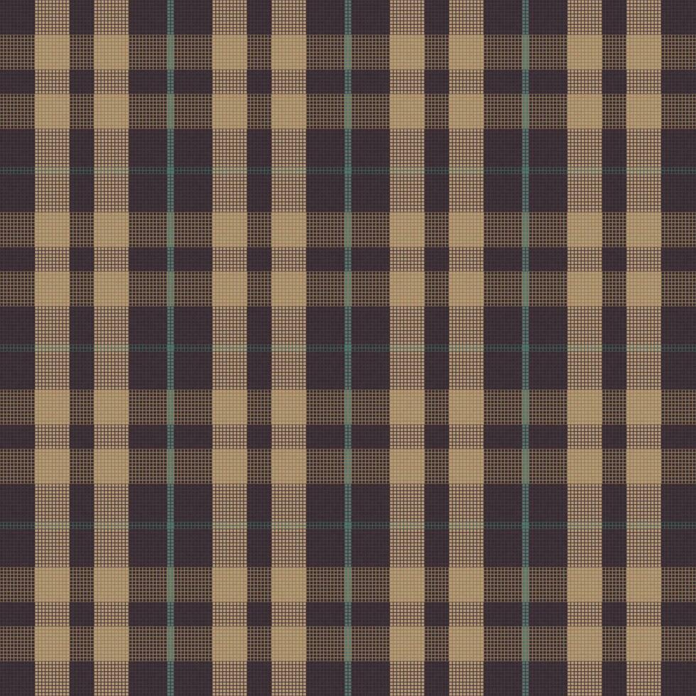 Tartan plaid pattern with texture and coffee color. vector
